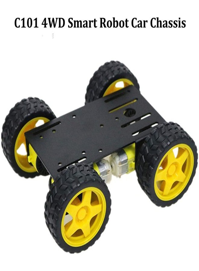 SmaringWing Professional 4WD Robot Smart Car Chassis Kit C101 with Speed Encoder TT Motor, Metal Wheeled Robotic Model Sciences Experiment Platform for Arduino/Raspberry Pie/Microbit STEAM Competition - Image 5